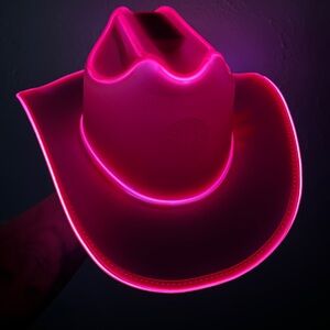 Neon cowboy pink light up hat